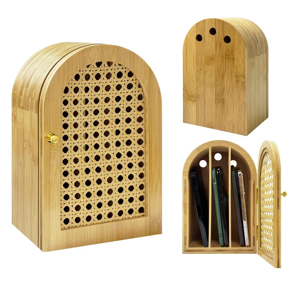 Bamboo Phone Box, Premium Cell Phone Box for Family Time, Charging Holes *READ*